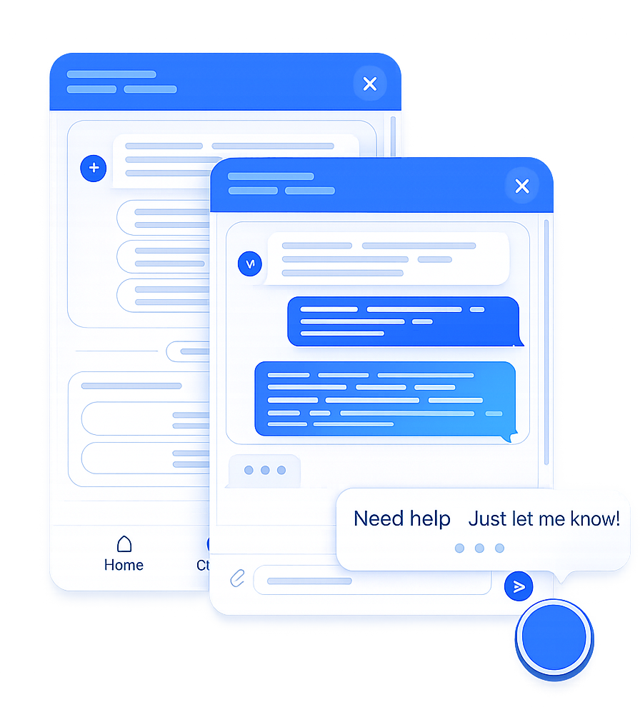 Humagician chat widget embedded on a website